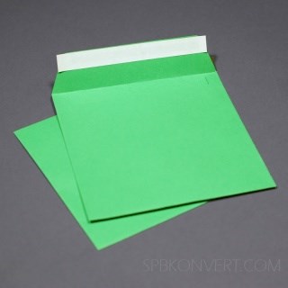 Зеленый квадратный конверт 160х160 мм - фото 5647