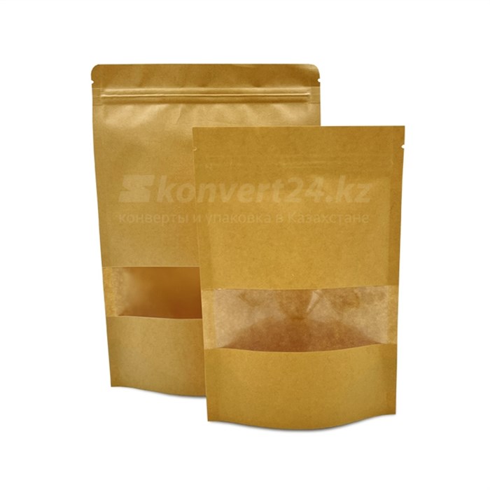 ПАКЕТ ДОЙ-ПАК 150*220 мм С ОКНОМ 40 мм, zip-lock для чая 2068