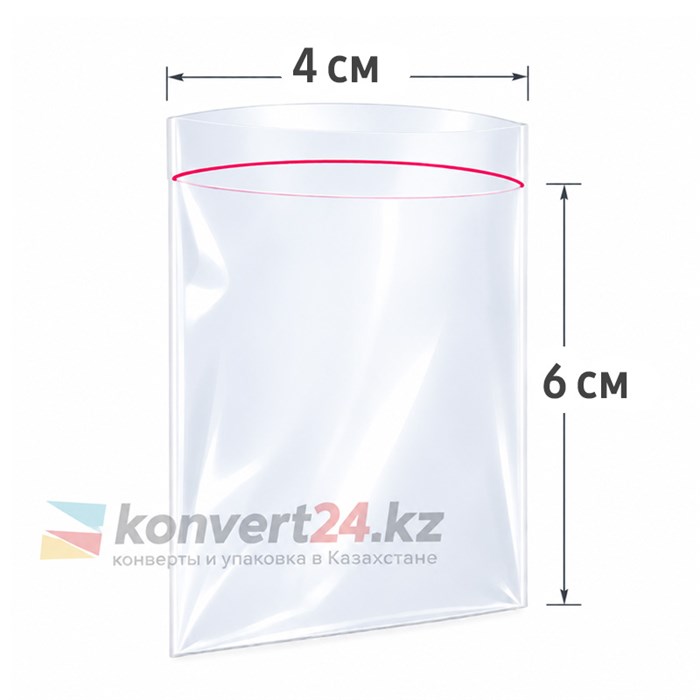 ГРИППЕР С ЗАМКОМ ZIP-LOCK 4*6 см, плотность 80 мкм ZIP4/6/80