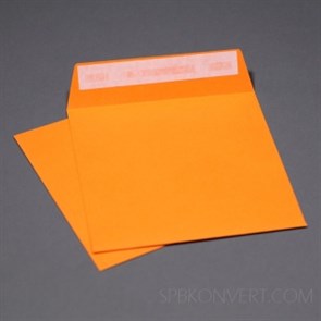Оранжевый квадратный конверт 160х160 мм
