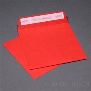 Красный квадратный конверт 160х160 мм