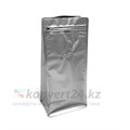 Пакет серебро для кофе 150*320+100 мм / 1 кг / 8-шовный с замком zip-lock / клапан дегазации K2122