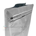 Пакет серебро для кофе 150*320+100 мм / 1 кг / 8-шовный с замком zip-lock / клапан дегазации K2122