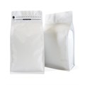 Белый пакет для кофе 135*265+75 мм / 0.5 кг / 8-шовный с замком zip-lock / клапан дегазации K2112