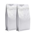 Белый пакет для кофе 150*320+100мм / 1 кг / 8-шовный с замком zip-lock / клапан дегазации - фото 5501