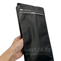 Черный пакет для кофе 150*320+100 мм / 1 кг / 8-шовный с замком zip-lock / клапан дегазации K2120