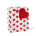 Пакет подарочный с ручками, "Сердца", 14х7х17см, тиснение, бумага, 4 дизайна 2029