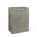 Пакет подарочный с ручками, "Полоска", 23х18х10см, золотое тиснение, бумага, 4 цвета 2034