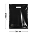 Черный полиэтиленовый пакет с ручкой 20*30 PR20*30black